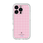スリムプロテクションプレミアムケース［ Houndstooth Pattern Pink with LANVIN en Bleu logo- ランバン 千鳥格子柄 ピンク ］