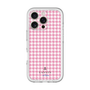 スリムプロテクションプレミアムケース［ Houndstooth Pattern Pink with LANVIN en Bleu logo- ランバン 千鳥格子柄 ピンク ］