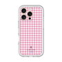 スリムプロテクションプレミアムケース［ Houndstooth Pattern Pink with LANVIN en Bleu logo- ランバン 千鳥格子柄 ピンク ］