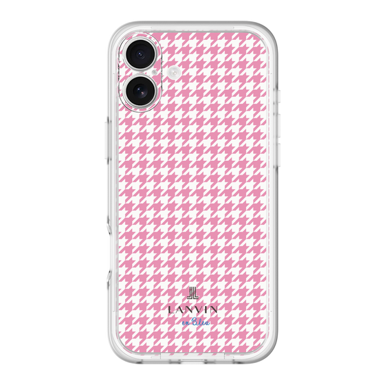 スリムプロテクションプレミアムケース［ Houndstooth Pattern Pink with LANVIN en Bleu logo- ランバン 千鳥格子柄 ピンク ］