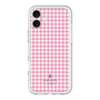 スリムプロテクションプレミアムケース［ Houndstooth Pattern Pink with LANVIN en Bleu logo- ランバン 千鳥格子柄 ピンク ］