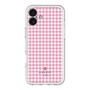 スリムプロテクションプレミアムケース［ Houndstooth Pattern Pink with LANVIN en Bleu logo- ランバン 千鳥格子柄 ピンク ］