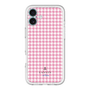 スリムプロテクションプレミアムケース［ Houndstooth Pattern Pink with LANVIN en Bleu logo- ランバン 千鳥格子柄 ピンク ］
