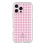 スリムプロテクションプレミアムケース［ Houndstooth Pattern Pink with LANVIN en Bleu logo- ランバン 千鳥格子柄 ピンク ］