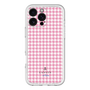 スリムプロテクションプレミアムケース［ Houndstooth Pattern Pink with LANVIN en Bleu logo- ランバン 千鳥格子柄 ピンク ］