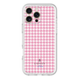 スリムプロテクションプレミアムケース［ Houndstooth Pattern Pink with LANVIN en Bleu logo- ランバン 千鳥格子柄 ピンク ］