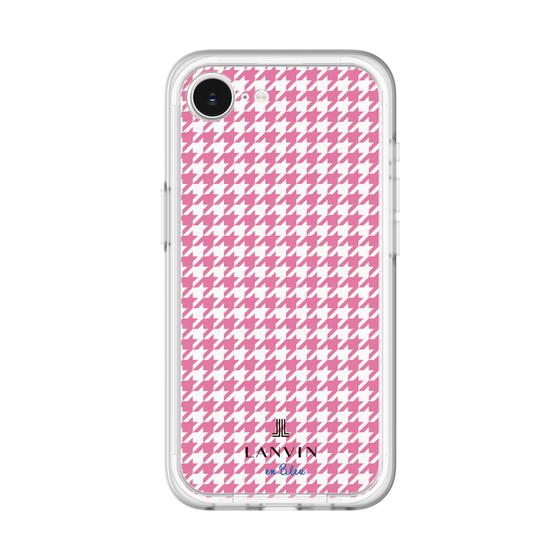 スリムプロテクションプレミアムケース［ Houndstooth Pattern Pink with LANVIN en Bleu logo- ランバン 千鳥格子柄 ピンク ］