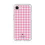 スリムプロテクションプレミアムケース［ Houndstooth Pattern Pink with LANVIN en Bleu logo- ランバン 千鳥格子柄 ピンク ］