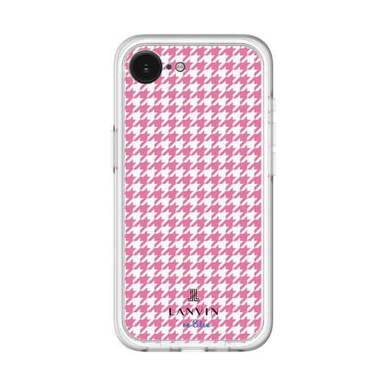 スリムプロテクションプレミアムケース［ Houndstooth Pattern Pink with LANVIN en Bleu logo- ランバン 千鳥格子柄 ピンク ］