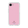 スリムプロテクションプレミアムケース［ Houndstooth Pattern Pink with LANVIN en Bleu logo- ランバン 千鳥格子柄 ピンク ］
