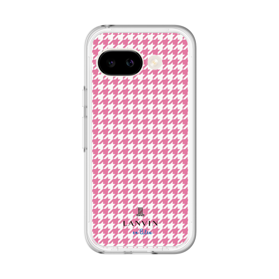 スリムプロテクションプレミアムケース［ Houndstooth Pattern Pink with LANVIN en Bleu logo- ランバン 千鳥格子柄 ピンク ］