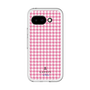 スリムプロテクションプレミアムケース［ Houndstooth Pattern Pink with LANVIN en Bleu logo- ランバン 千鳥格子柄 ピンク ］