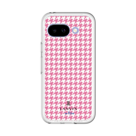 スリムプロテクションプレミアムケース［ Houndstooth Pattern Pink with LANVIN en Bleu logo- ランバン 千鳥格子柄 ピンク ］