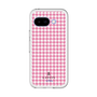 スリムプロテクションプレミアムケース［ Houndstooth Pattern Pink with LANVIN en Bleu logo- ランバン 千鳥格子柄 ピンク ］