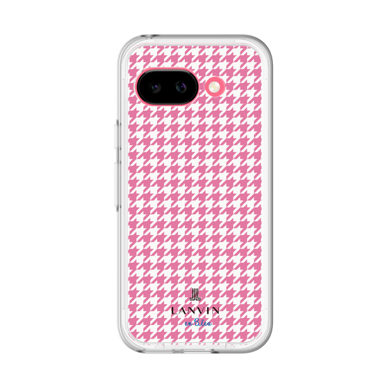 スリムプロテクションプレミアムケース［ Houndstooth Pattern Pink with LANVIN en Bleu logo- ランバン 千鳥格子柄 ピンク ］