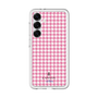 スリムプロテクションプレミアムケース［ Houndstooth Pattern Pink with LANVIN en Bleu logo- ランバン 千鳥格子柄 ピンク ］