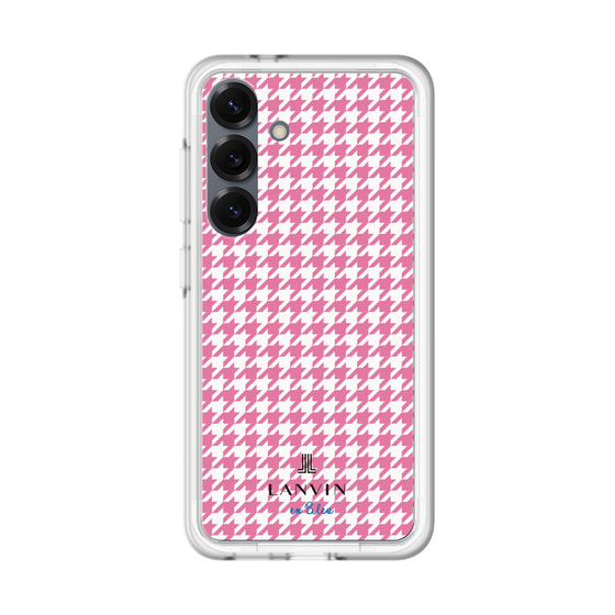 スリムプロテクションプレミアムケース［ Houndstooth Pattern Pink with LANVIN en Bleu logo- ランバン 千鳥格子柄 ピンク ］