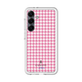 スリムプロテクションプレミアムケース［ Houndstooth Pattern Pink with LANVIN en Bleu logo- ランバン 千鳥格子柄 ピンク ］