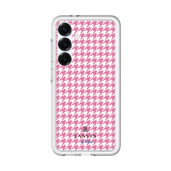 スリムプロテクションプレミアムケース［ Houndstooth Pattern Pink with LANVIN en Bleu logo- ランバン 千鳥格子柄 ピンク ］