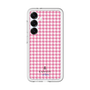 スリムプロテクションプレミアムケース［ Houndstooth Pattern Pink with LANVIN en Bleu logo- ランバン 千鳥格子柄 ピンク ］