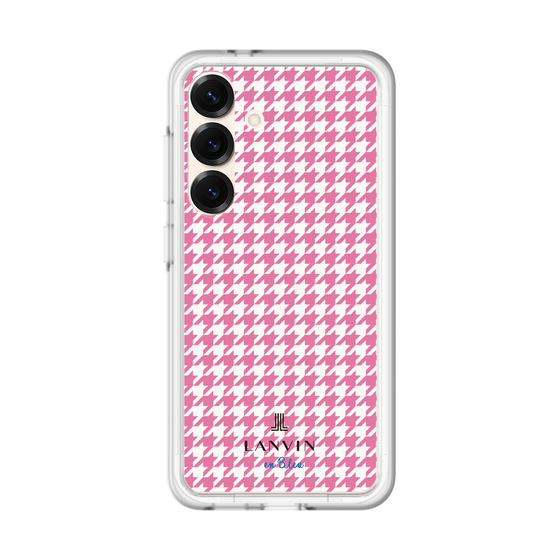 スリムプロテクションプレミアムケース［ Houndstooth Pattern Pink with LANVIN en Bleu logo- ランバン 千鳥格子柄 ピンク ］