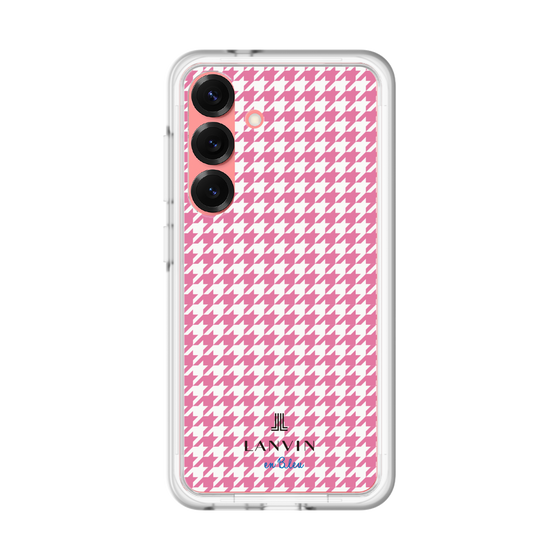 スリムプロテクションプレミアムケース［ Houndstooth Pattern Pink with LANVIN en Bleu logo- ランバン 千鳥格子柄 ピンク ］