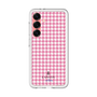スリムプロテクションプレミアムケース［ Houndstooth Pattern Pink with LANVIN en Bleu logo- ランバン 千鳥格子柄 ピンク ］