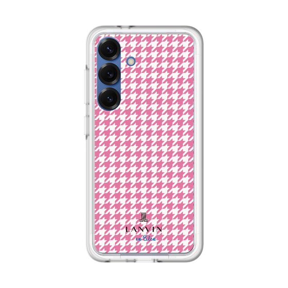 スリムプロテクションプレミアムケース［ Houndstooth Pattern Pink with LANVIN en Bleu logo- ランバン 千鳥格子柄 ピンク ］