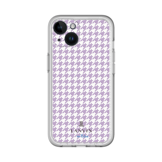 スリムプロテクションプレミアムケース［ Houndstooth Pattern Purple -with LANVIN en Bleu logo ランバン 千鳥格子柄 パープル ］