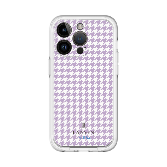 スリムプロテクションプレミアムケース［ Houndstooth Pattern Purple -with LANVIN en Bleu logo ランバン 千鳥格子柄 パープル ］