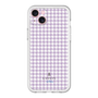 スリムプロテクションプレミアムケース［ Houndstooth Pattern Purple -with LANVIN en Bleu logo ランバン 千鳥格子柄 パープル ］