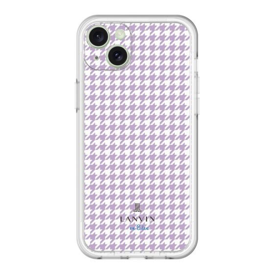 スリムプロテクションプレミアムケース［ Houndstooth Pattern Purple -with LANVIN en Bleu logo ランバン 千鳥格子柄 パープル ］