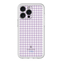 スリムプロテクションプレミアムケース［ Houndstooth Pattern Purple -with LANVIN en Bleu logo ランバン 千鳥格子柄 パープル ］