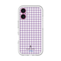 スリムプロテクションプレミアムケース［ Houndstooth Pattern Purple -with LANVIN en Bleu logo ランバン 千鳥格子柄 パープル ］