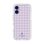 スリムプロテクションプレミアムケース［ Houndstooth Pattern Purple -with LANVIN en Bleu logo ランバン 千鳥格子柄 パープル ］