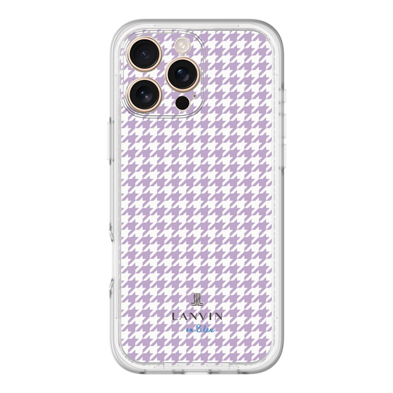 スリムプロテクションプレミアムケース［ Houndstooth Pattern Purple -with LANVIN en Bleu logo ランバン 千鳥格子柄 パープル ］