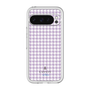 スリムプロテクションプレミアムケース［ Houndstooth Pattern Purple -with LANVIN en Bleu logo ランバン 千鳥格子柄 パープル ］