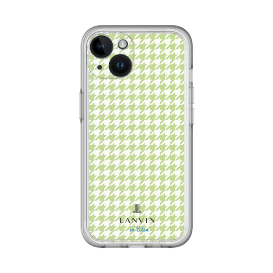スリムプロテクションプレミアムケース［ Houndstooth Pattern Green with LANVIN en Bleu logo- ランバン 千鳥格子柄 グリーン ］