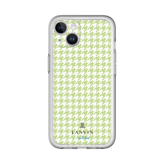 スリムプロテクションプレミアムケース［ Houndstooth Pattern Green with LANVIN en Bleu logo- ランバン 千鳥格子柄 グリーン ］