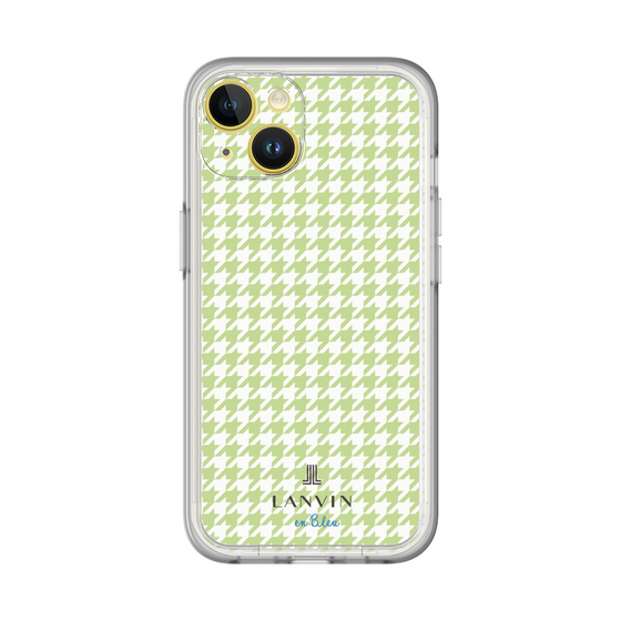 スリムプロテクションプレミアムケース［ Houndstooth Pattern Green with LANVIN en Bleu logo- ランバン 千鳥格子柄 グリーン ］
