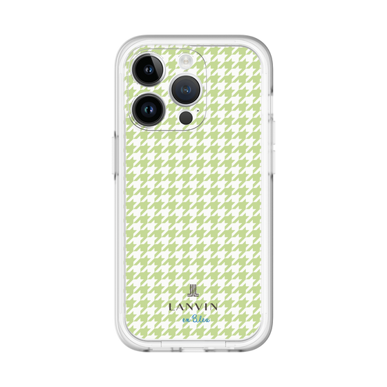 スリムプロテクションプレミアムケース［ Houndstooth Pattern Green with LANVIN en Bleu logo- ランバン 千鳥格子柄 グリーン ］