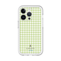 スリムプロテクションプレミアムケース［ Houndstooth Pattern Green with LANVIN en Bleu logo- ランバン 千鳥格子柄 グリーン ］