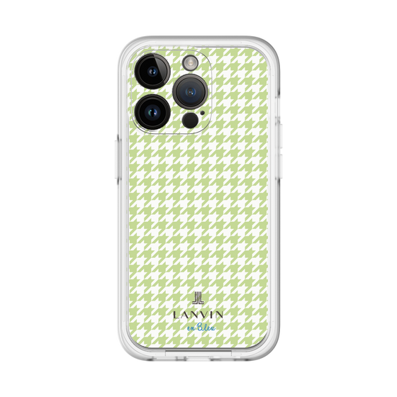 スリムプロテクションプレミアムケース［ Houndstooth Pattern Green with LANVIN en Bleu logo- ランバン 千鳥格子柄 グリーン ］