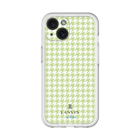 スリムプロテクションプレミアムケース［ Houndstooth Pattern Green with LANVIN en Bleu logo- ランバン 千鳥格子柄 グリーン ］