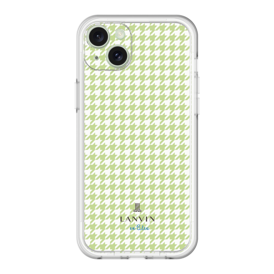 スリムプロテクションプレミアムケース［ Houndstooth Pattern Green with LANVIN en Bleu logo- ランバン 千鳥格子柄 グリーン ］