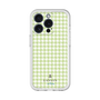 スリムプロテクションプレミアムケース［ Houndstooth Pattern Green with LANVIN en Bleu logo- ランバン 千鳥格子柄 グリーン ］