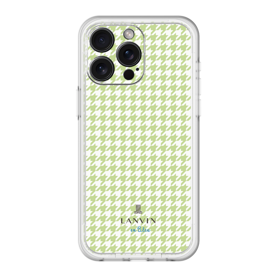 スリムプロテクションプレミアムケース［ Houndstooth Pattern Green with LANVIN en Bleu logo- ランバン 千鳥格子柄 グリーン ］