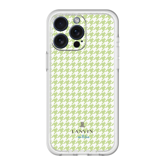 スリムプロテクションプレミアムケース［ Houndstooth Pattern Green with LANVIN en Bleu logo- ランバン 千鳥格子柄 グリーン ］