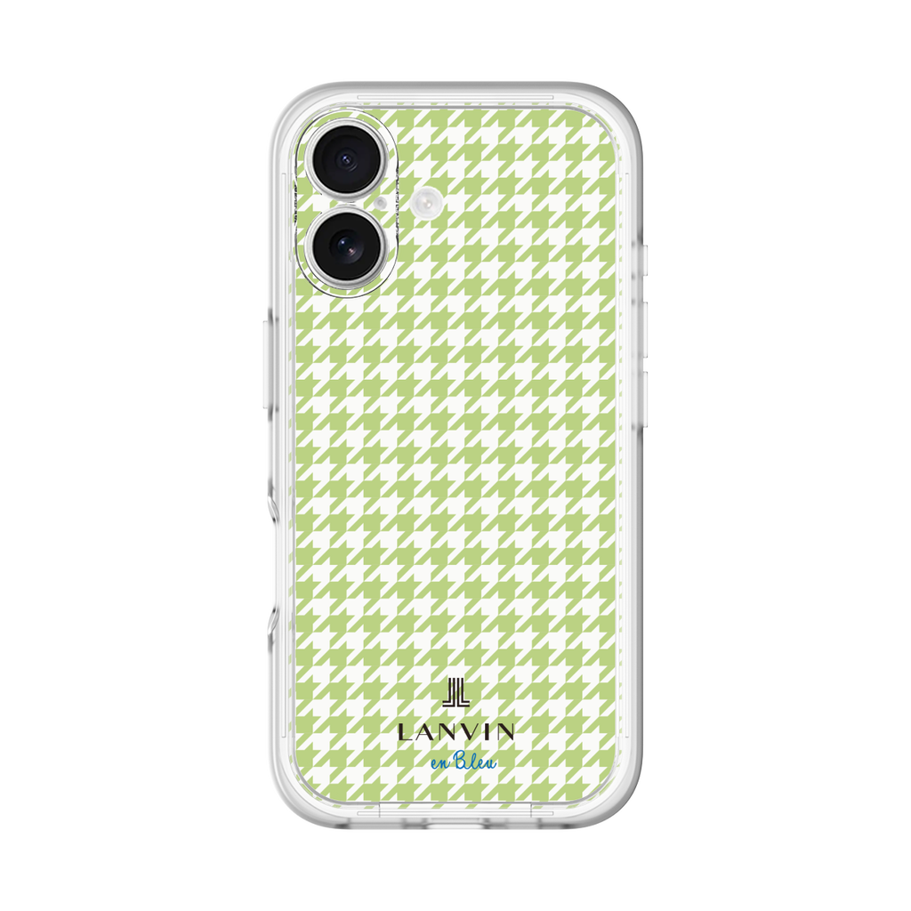 Houndstooth Pattern Green with LANVIN en Bleu logo- ランバン 千鳥格子柄 グリーン