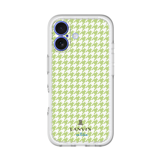 スリムプロテクションプレミアムケース［ Houndstooth Pattern Green with LANVIN en Bleu logo- ランバン 千鳥格子柄 グリーン ］